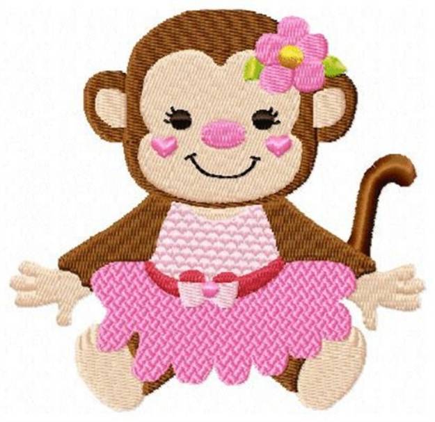 Picture of Dancing Pink Monkey Machine Embroidery Design