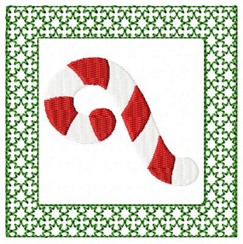 Lacy Candy Cane Machine Embroidery Design