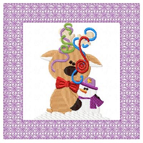 Lacy Reindeer & Snowman Machine Embroidery Design