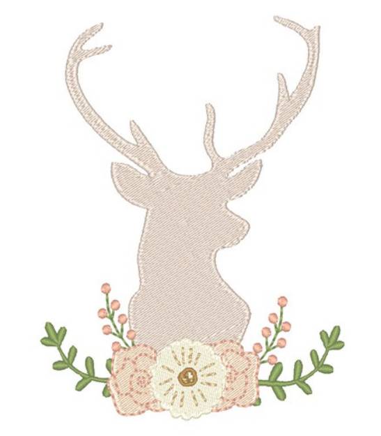 Picture of Floral Buck Machine Embroidery Design