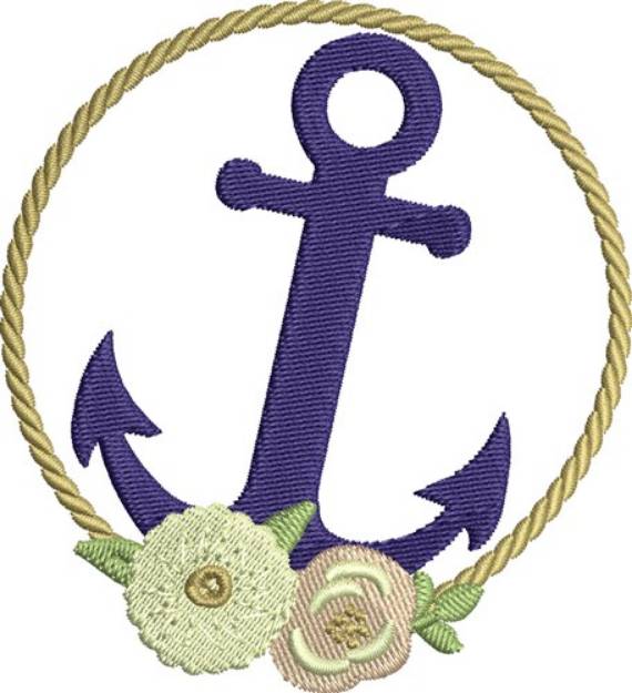 Picture of Floral Anchor Machine Embroidery Design