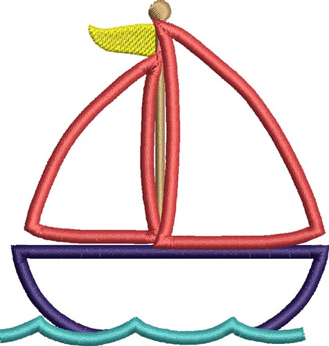 Sailboat Applique Machine Embroidery Design