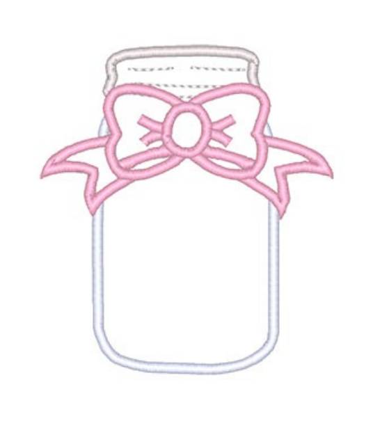 Picture of Mason Jar Outline Machine Embroidery Design