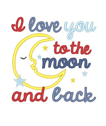 To the Moon Machine Embroidery Design