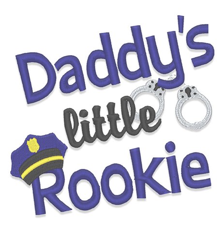 Daddys Little Rookie Machine Embroidery Design