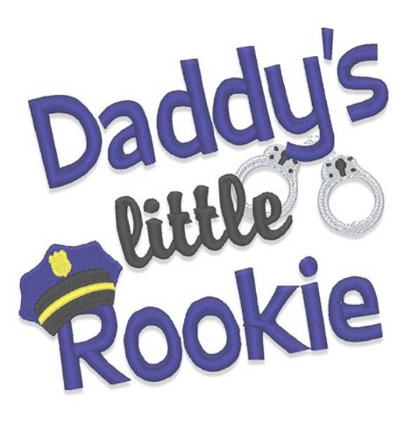 Picture of Daddys Little Rookie Machine Embroidery Design