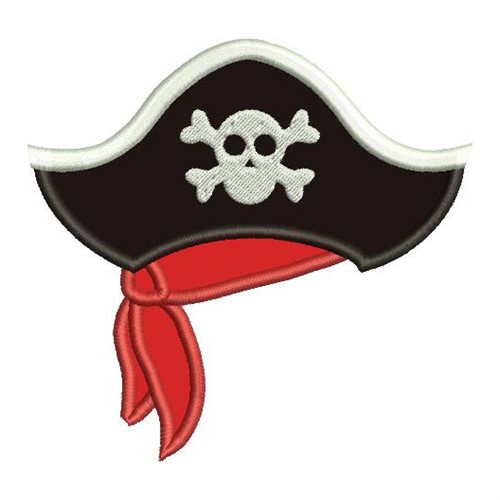 Pirate Hat Applique Machine Embroidery Design