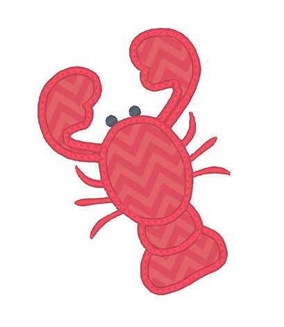 Lobster Applique Machine Embroidery Design