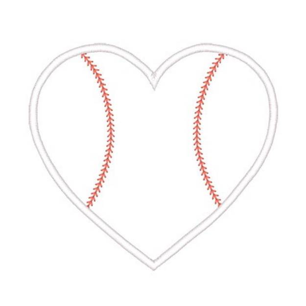 Picture of Baseball Heart Machine Embroidery Design