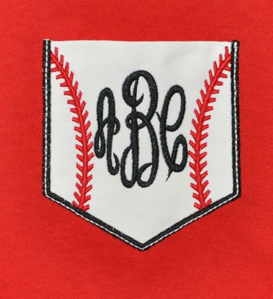 Baseball Pocket Machine Embroidery Design