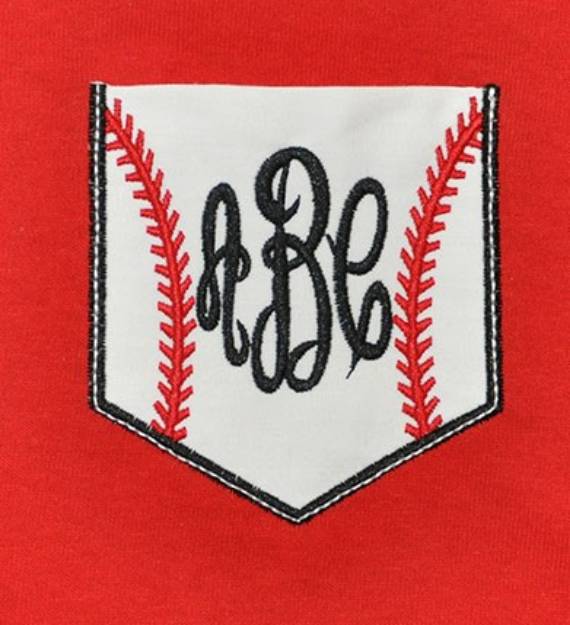 Picture of Baseball Pocket Machine Embroidery Design