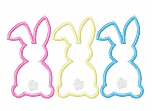 Picture of Bunny Trio Applique Machine Embroidery Design