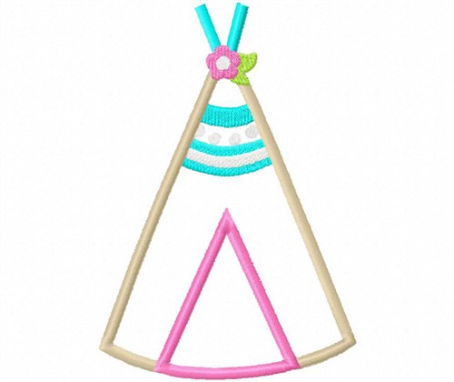 Floral Teepee Machine Embroidery Design