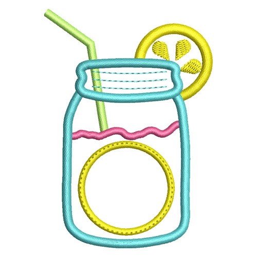 Mason Jar Lemonade Machine Embroidery Design
