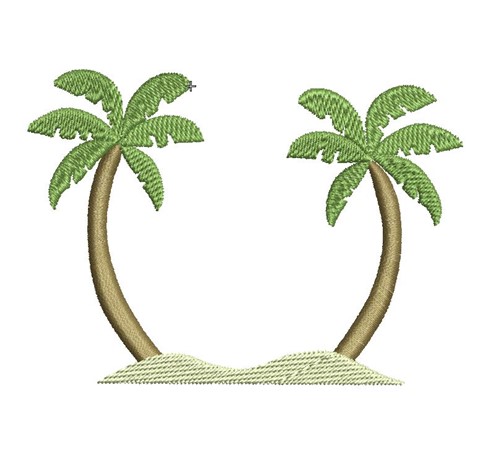 Palm Monogram Frame Machine Embroidery Design