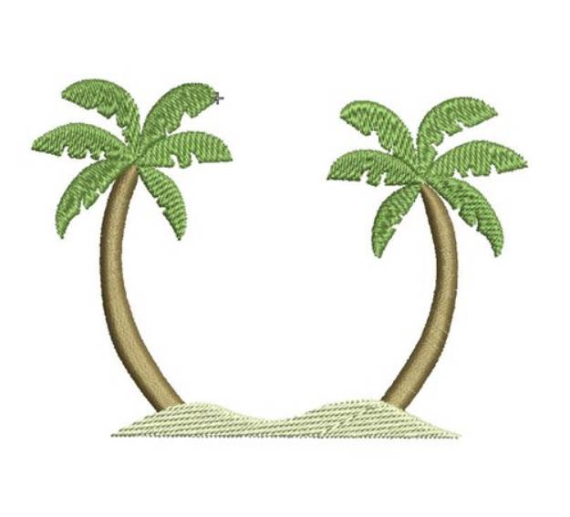 Picture of Palm Monogram Frame Machine Embroidery Design