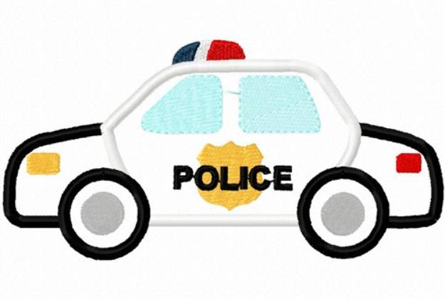Picture of Police Car Applique Machine Embroidery Design