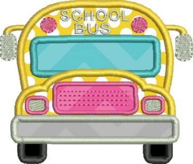 Picture of School Bus Applique Machine Embroidery Design