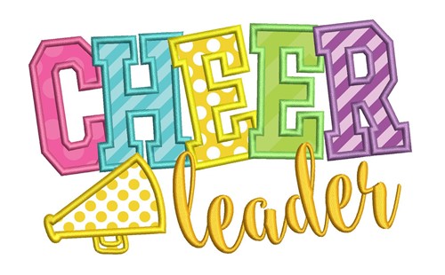 Cheer Leader Applique Machine Embroidery Design