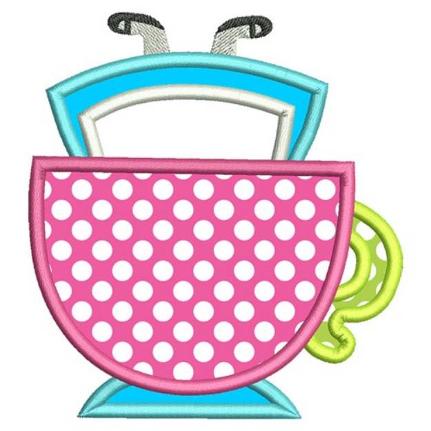 Picture of Alice In Cup Applique Machine Embroidery Design