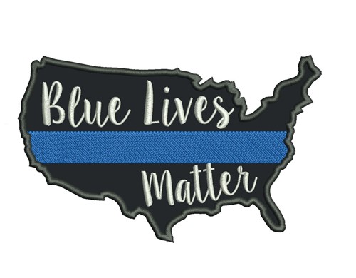 Blue Lives Matter Applique Machine Embroidery Design