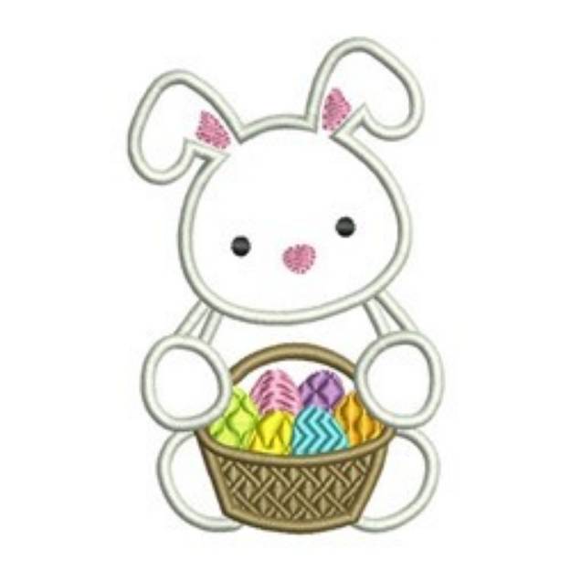 Picture of Bunny Basket Applique Machine Embroidery Design