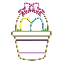 Easter Basket Applique Machine Embroidery Design