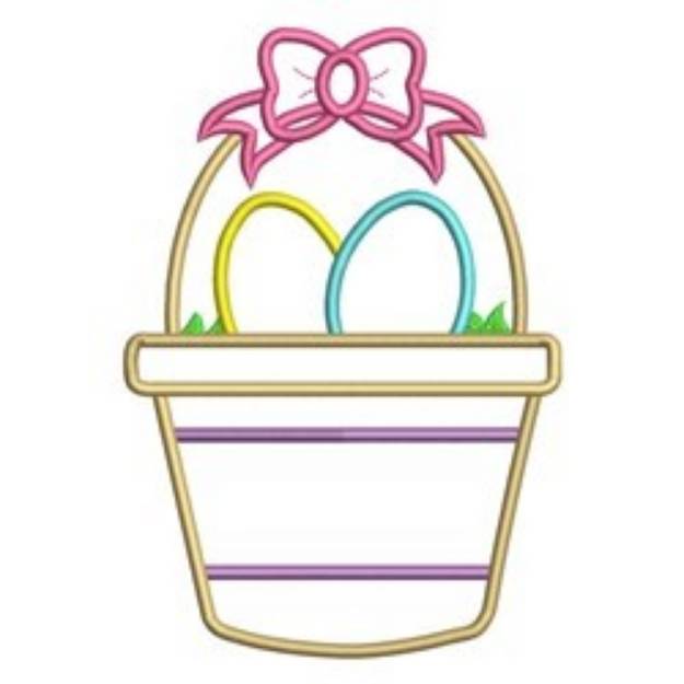 Picture of Easter Basket Applique Machine Embroidery Design