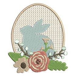 Floral Bunny Machine Embroidery Design