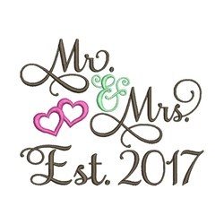 Mr And Mrs Est 2017 Machine Embroidery Design