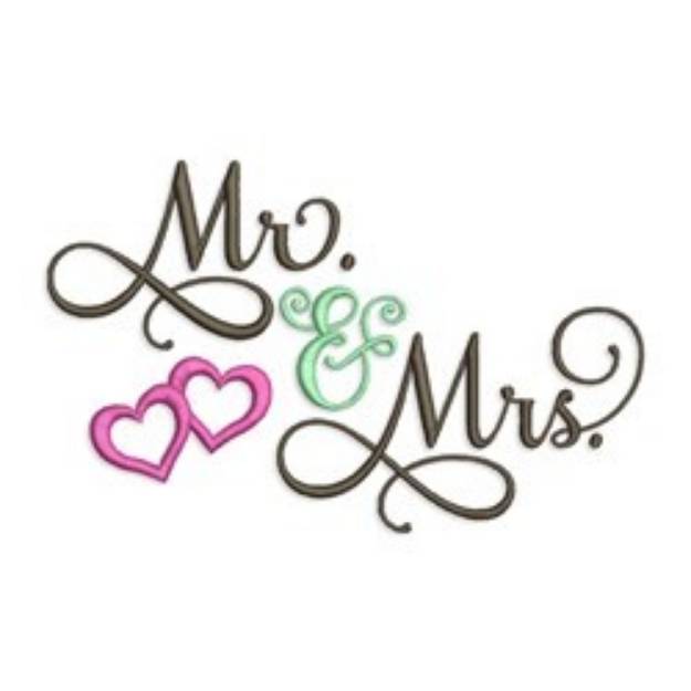 Picture of Mr and Mrs Machine Embroidery Design