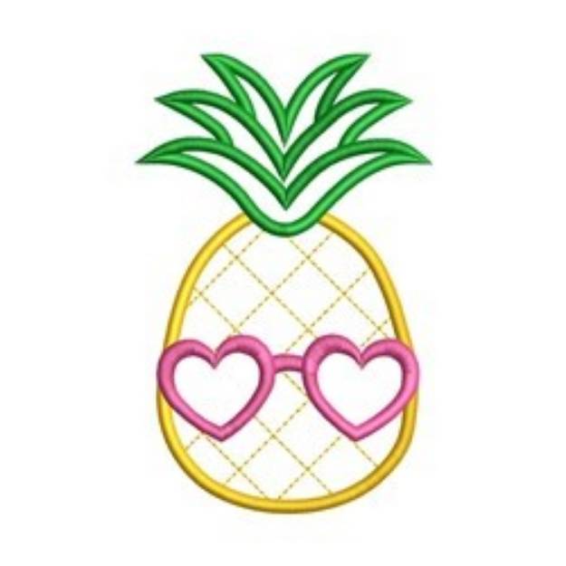 Picture of Pineapple Glasses Machine Embroidery Design