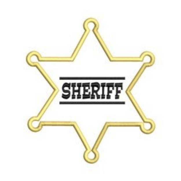 Picture of Sherrif Badge Applique Machine Embroidery Design