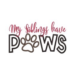Siblings Paws Machine Embroidery Design