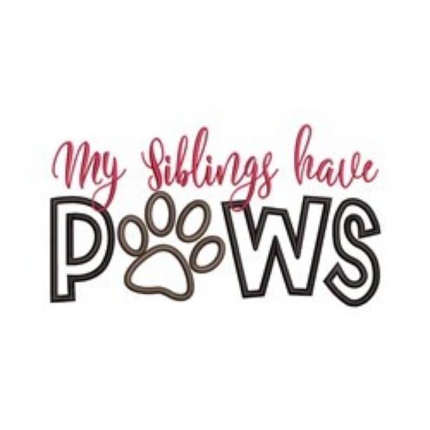 Picture of Siblings Paws Machine Embroidery Design