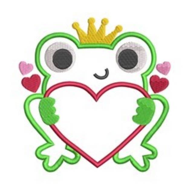 Picture of Valentine Frog Machine Embroidery Design