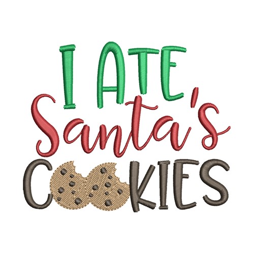 Ate Santas Cookies Machine Embroidery Design