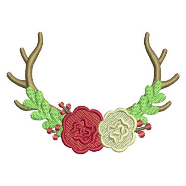 Picture of Christmas Antlers Machine Embroidery Design