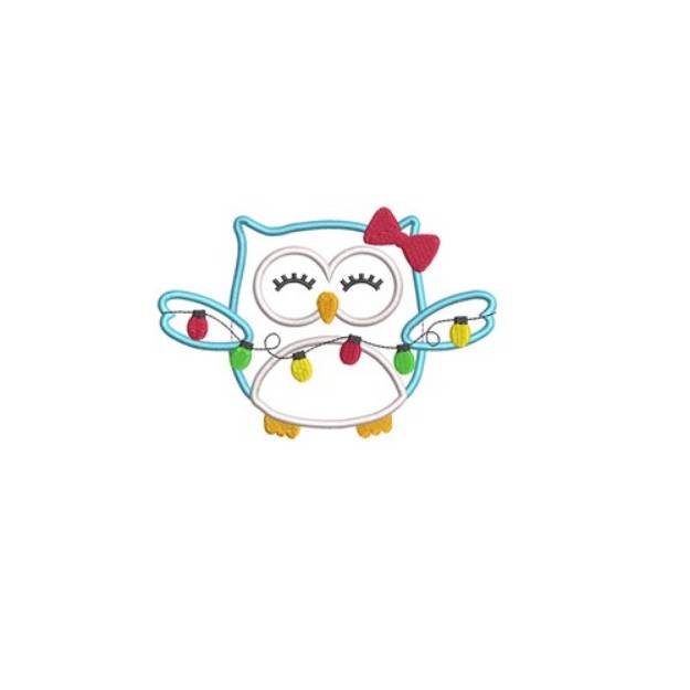 Picture of Christmas Owl Applique Machine Embroidery Design