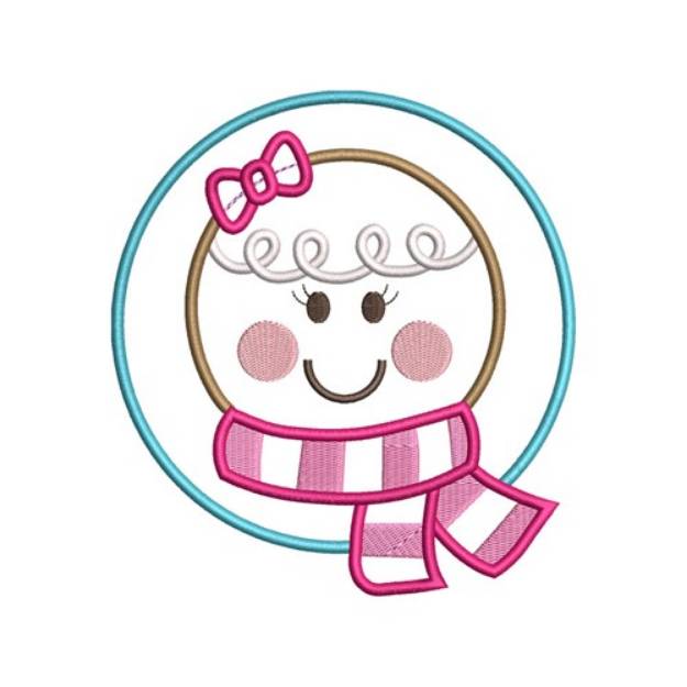 Picture of Gingerbread Girl Applique Machine Embroidery Design