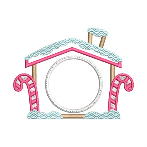 Gingerbread House Monogram Machine Embroidery Design