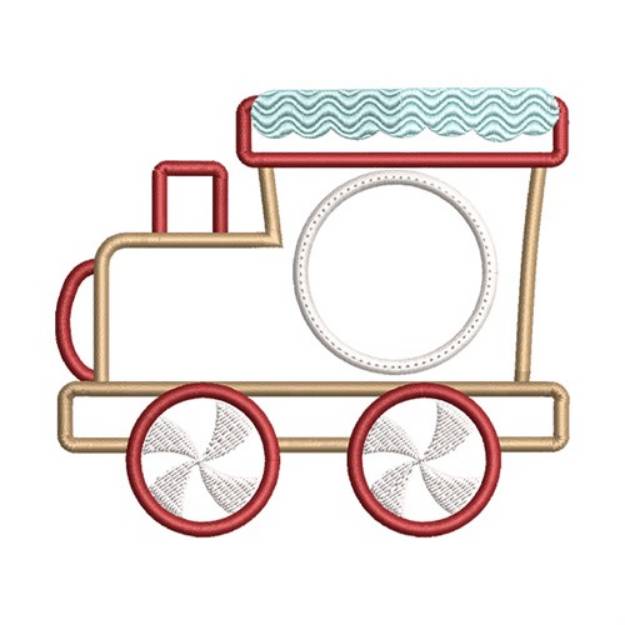 Picture of Gingerbread Train Monogram Frame Machine Embroidery Design