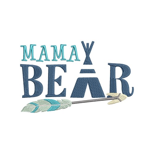 Mama Bear Machine Embroidery Design