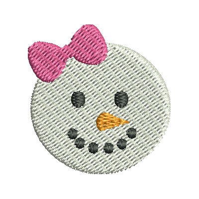 Mini Girl Snowman Machine Embroidery Design