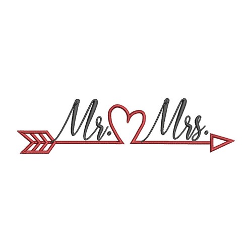 Mr Mrs Arrow Machine Embroidery Design