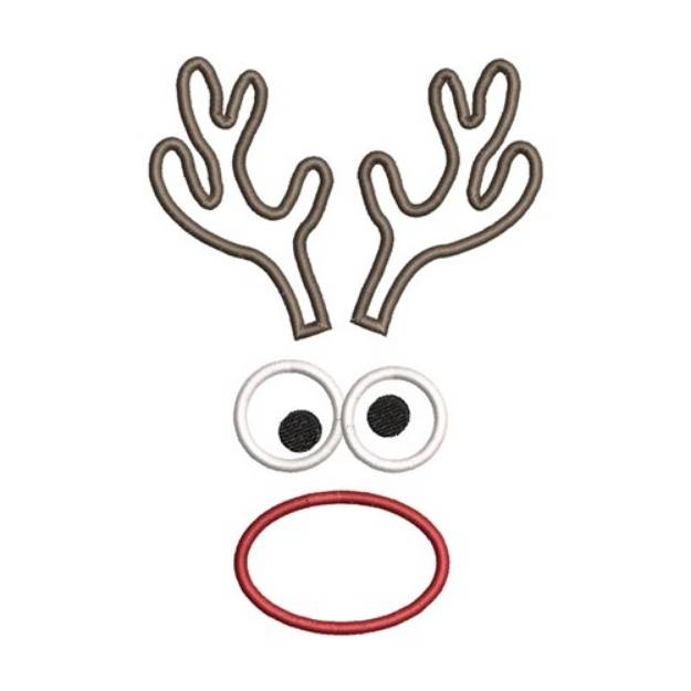 Picture of Reindeer Face Applique Machine Embroidery Design