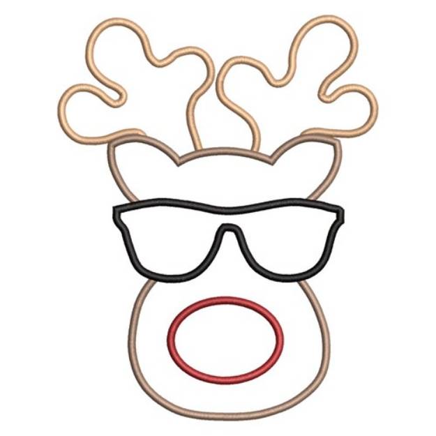Picture of Reindeer Glasses Machine Embroidery Design