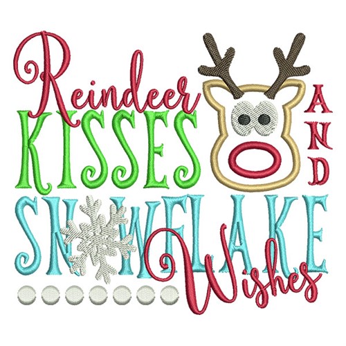 Reindeer Kisses Machine Embroidery Design