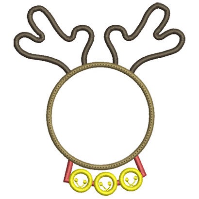 Reindeer Mono Frame Machine Embroidery Design