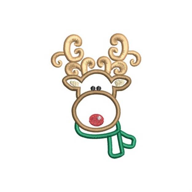 Picture of Reindeer Scarf Applique Machine Embroidery Design